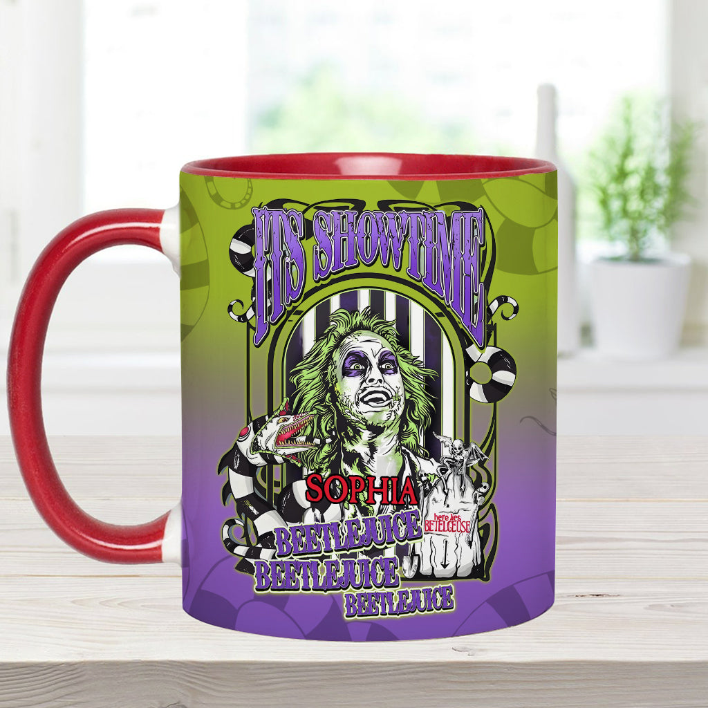 Personalized Beetlejuice Accent Mug Custom Name Halloween Gift Accent Mug GradoCreations