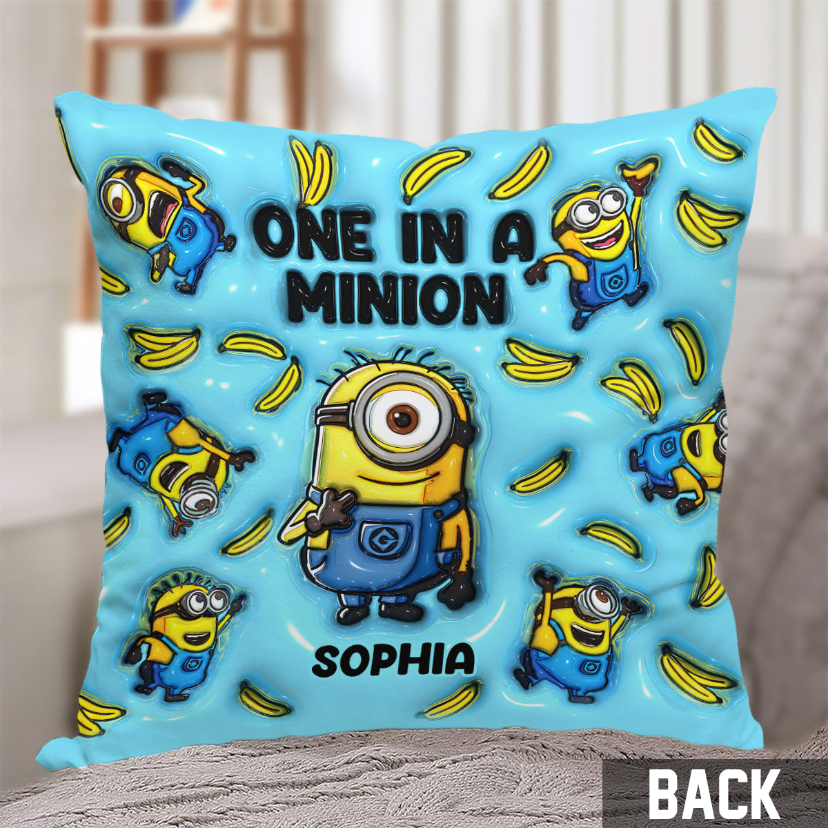 Personalized Minion Throw Pillow Custom Name Gift Throw Pillow GradoCreations