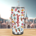 Personalized Tumbler with Snacks Design Custom Name Gift Tumbler GradoCreations