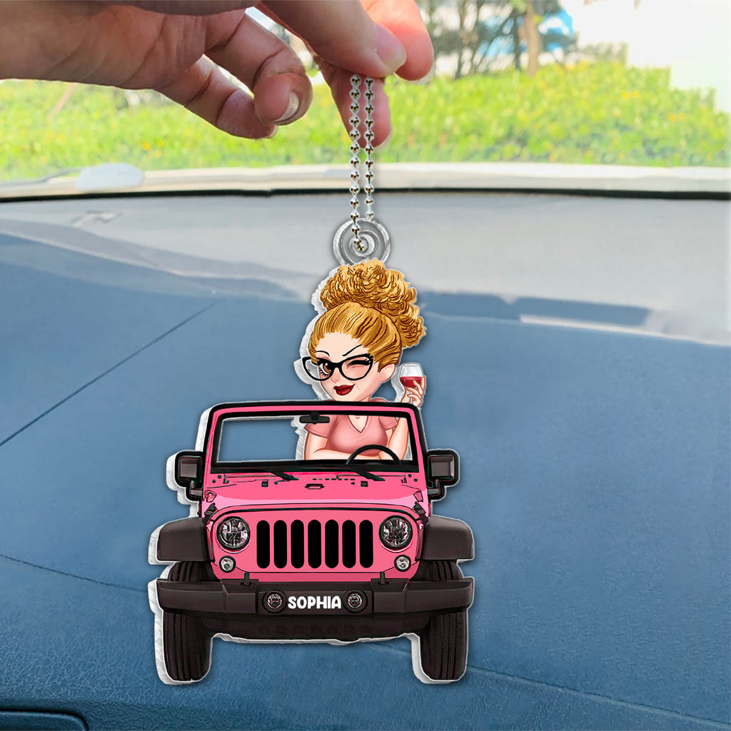 Personalized Acrylic Car Ornament Custom Name Gift for Her One-sided Custom Shaped Car Ornament GradoCreations