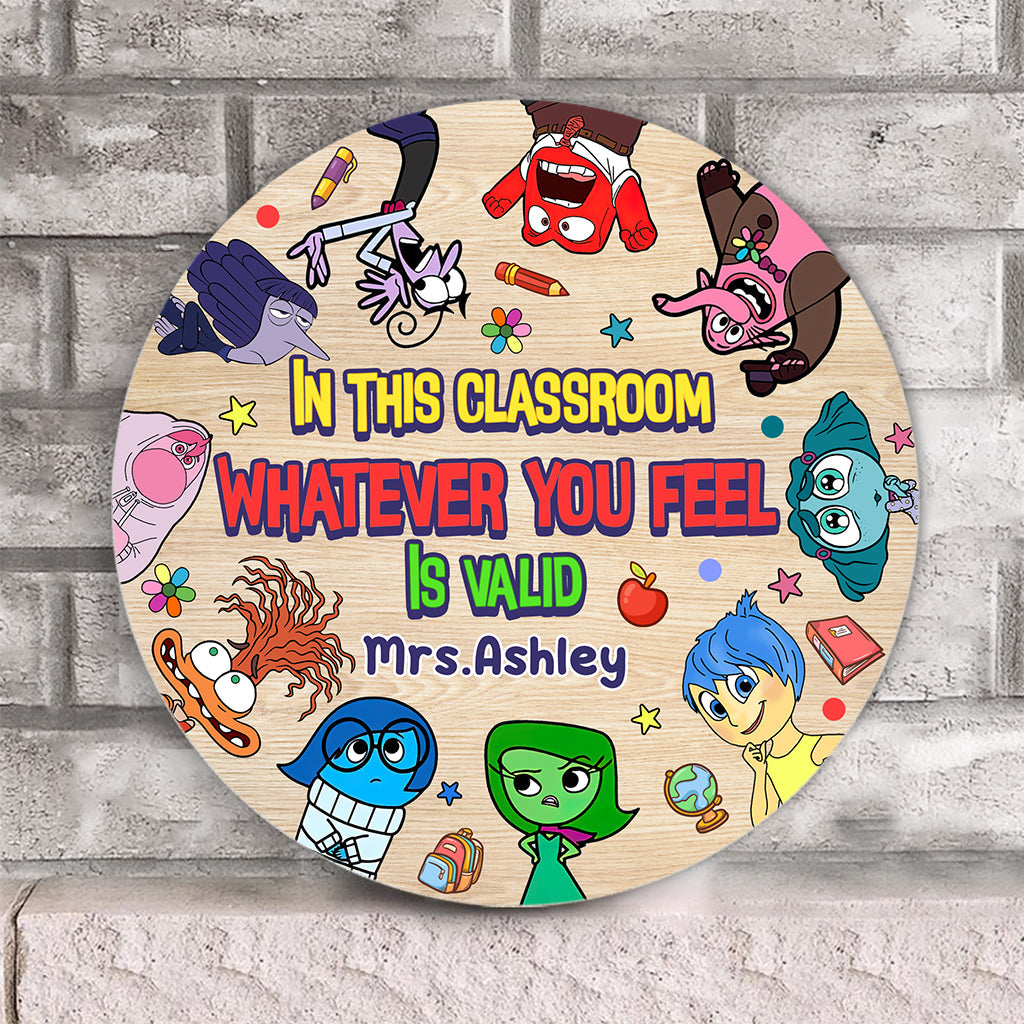Personalized Round Wood Sign Classroom Decor Gift for Teacher Round Wood Sign GradoCreations