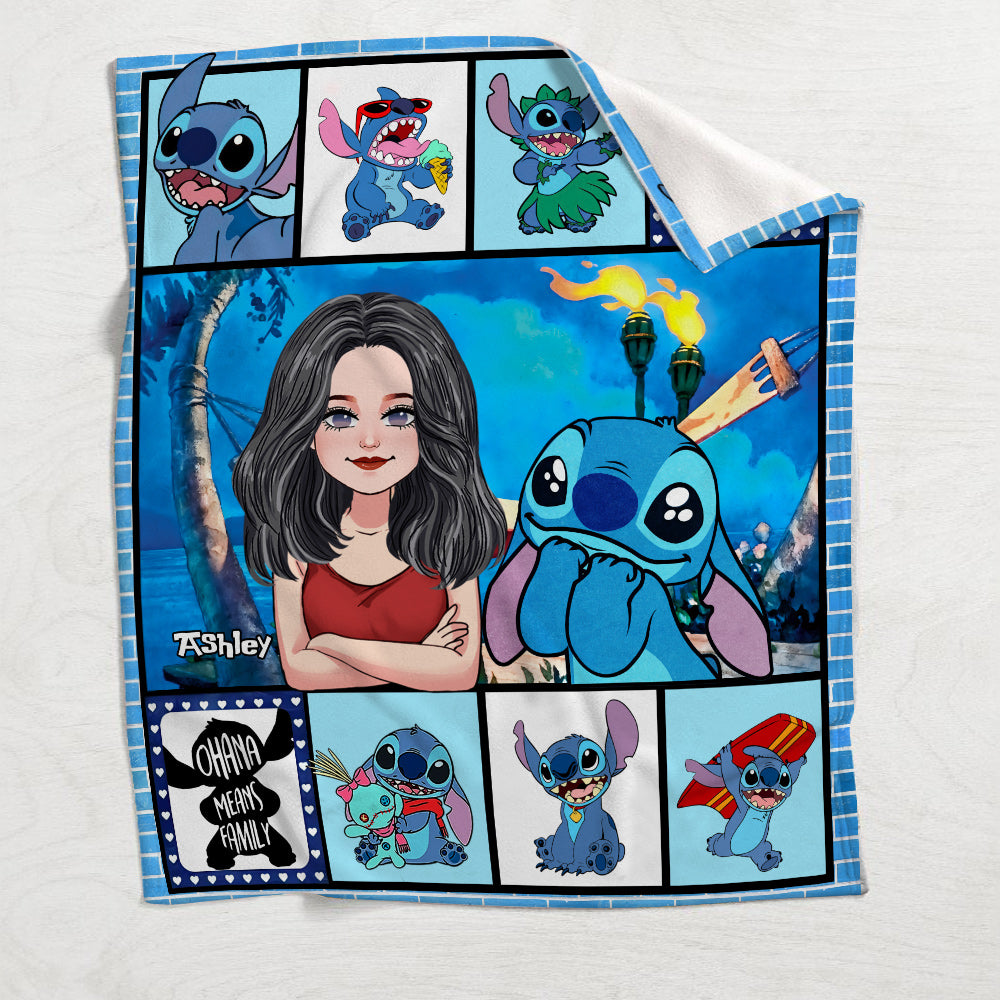 Personalized Ohana Blanket Custom Family Gift Soft Flannel Blanket GradoCreations