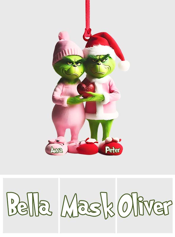Personalized Grinchy Couple Christmas Ornament Gift Ornament GradoCreations
