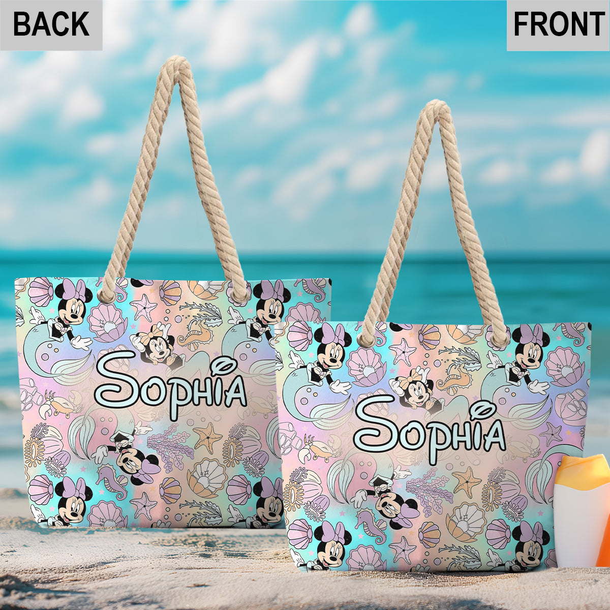 Personalized Canvas Beach Bag with Custom Design for Kids Beach Bag GradoCreations