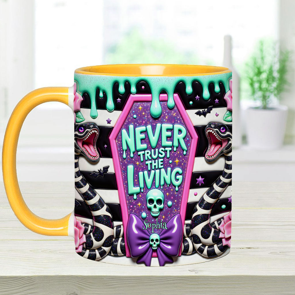 Personalized Accent Mug Never Trust The Living Gift for Couple Accent Mug GradoCreations