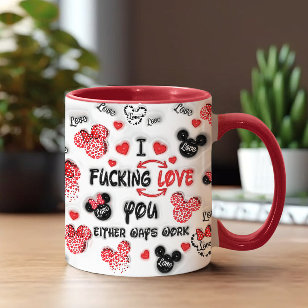 Personalized I Love You Mouse Accent Mug with Custom Names Gift Accent Mug GradoCreations