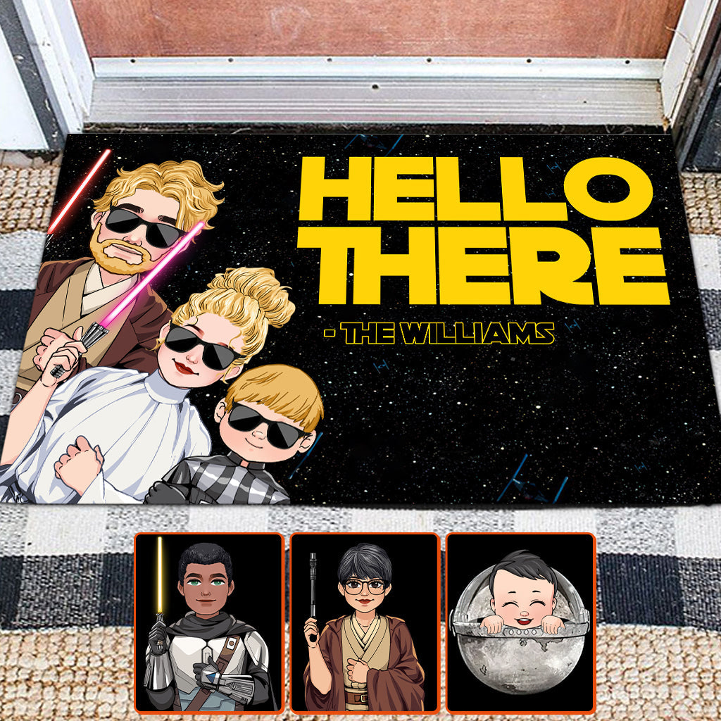Personalized Family Doormat Custom Name Hello There Gift Doormat GradoCreations