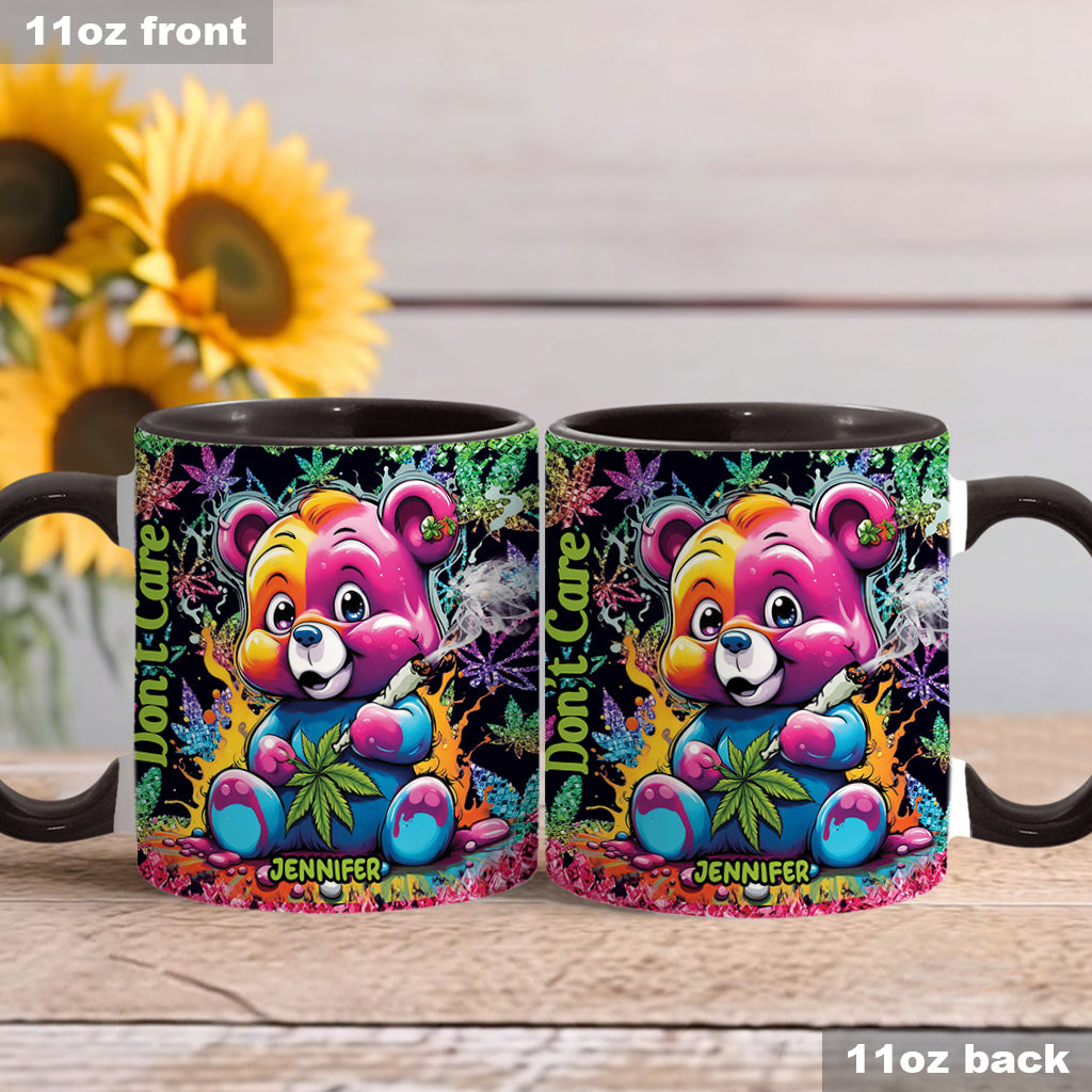 Personalized Don't Care Bear Weed Accent Mug Custom Name Gift Accent Mug GradoCreations
