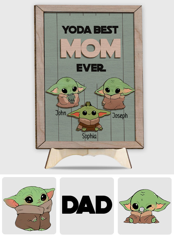 Personalized Yoda Best Mom Ever 2 Layered Wood Sign Gift 2 Layered Wood Sign GradoCreations