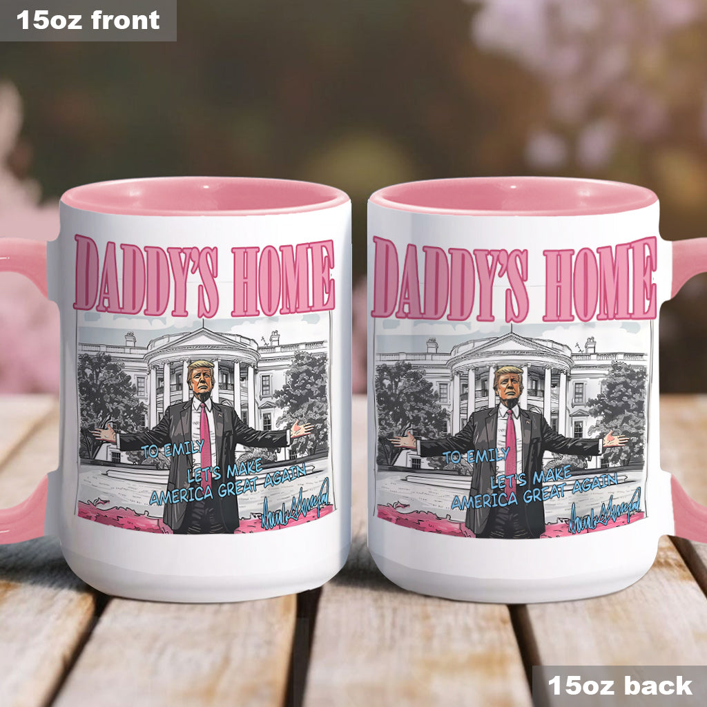 Personalized Two-Tone Accent Mug Custom Name Gift for Dad Accent Mug GradoCreations
