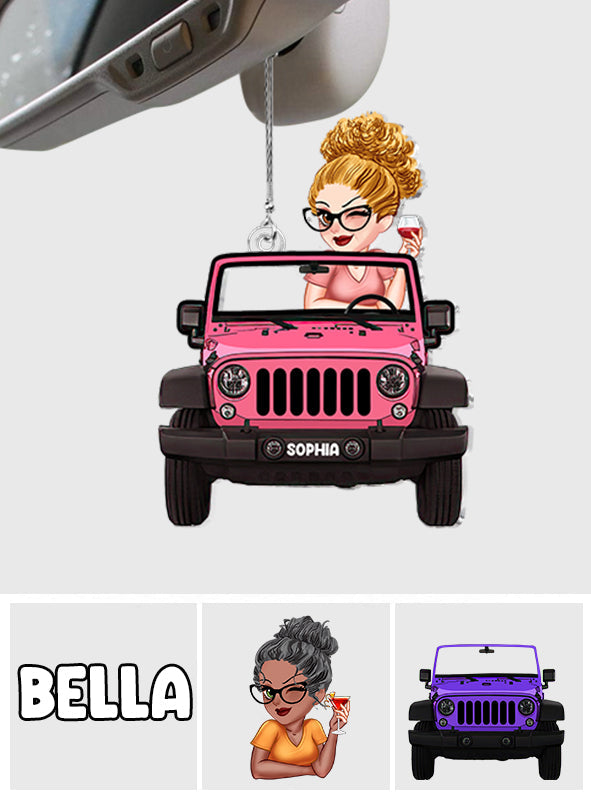 Personalized Acrylic Car Ornament Custom Name Gift for Her One-sided Custom Shaped Car Ornament GradoCreations