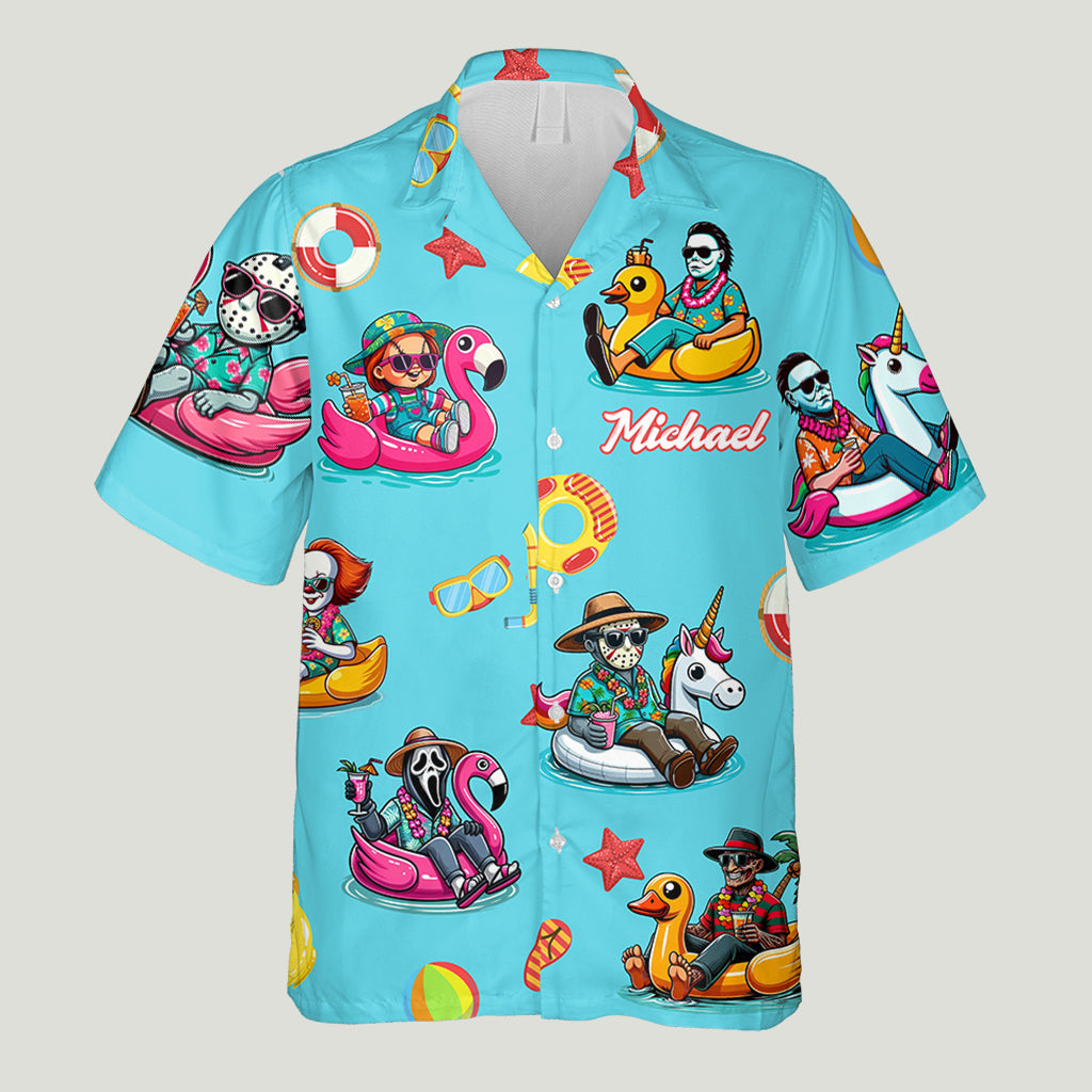 Personalized Horror Hawaiian Shirt Custom Name Gift for Him Hawaiian Shirt GradoCreations