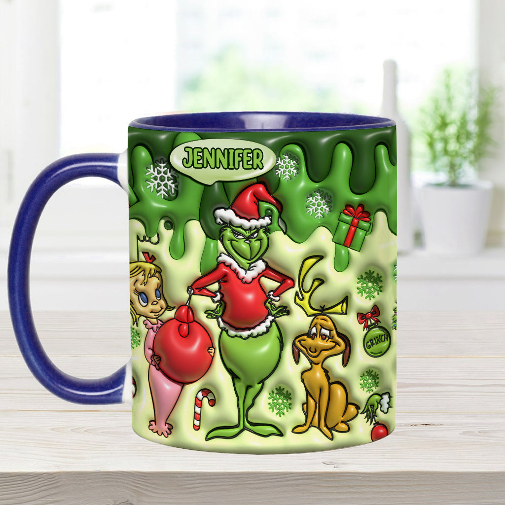 Personalized Grinch Accent Mug & Coaster Custom Name Gift Accent Mug GradoCreations