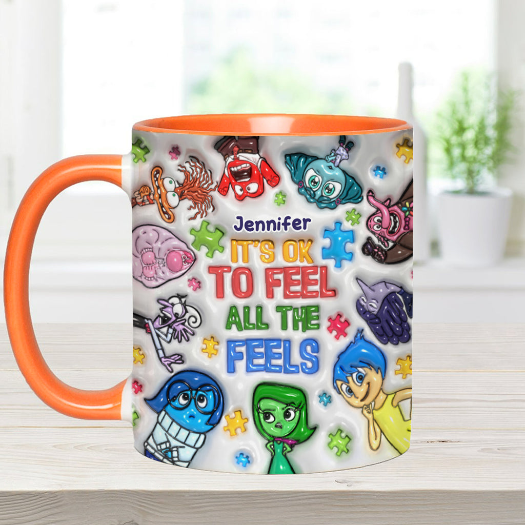 Personalized Autism Awareness Accent Mug for Kids | Custom Name Gift Accent Mug GradoCreations