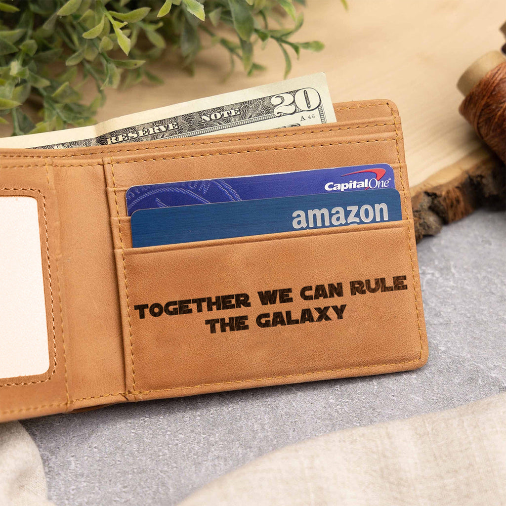Personalized Leather Wallet Custom Name Star Wars Gift for Dad Leather Wallet GradoCreations