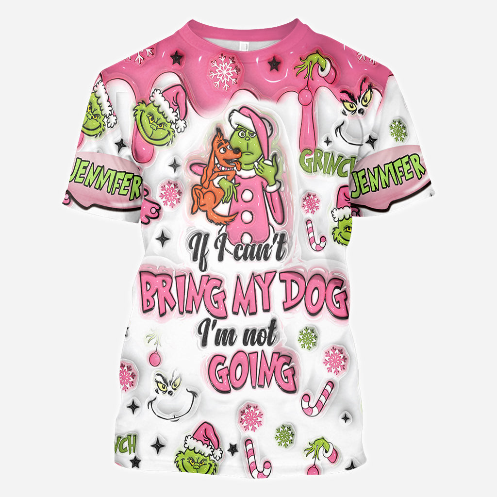 Personalized Christmas All Over Shirt with Grinch Design for Dog Lovers All Over Shirt GradoCreations