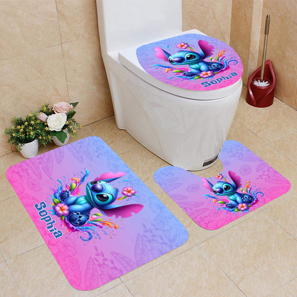 Personalized Ohana Bathroom Curtain & Mats Set Unique Gift for Kids Bathroom Curtain & Mats Set GradoCreations