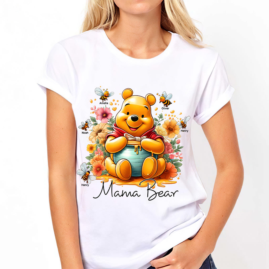 Personalized Mama Bear T-Shirt & Hoodie with Floral Design for Mom T-shirt & Hoodie GradoCreations