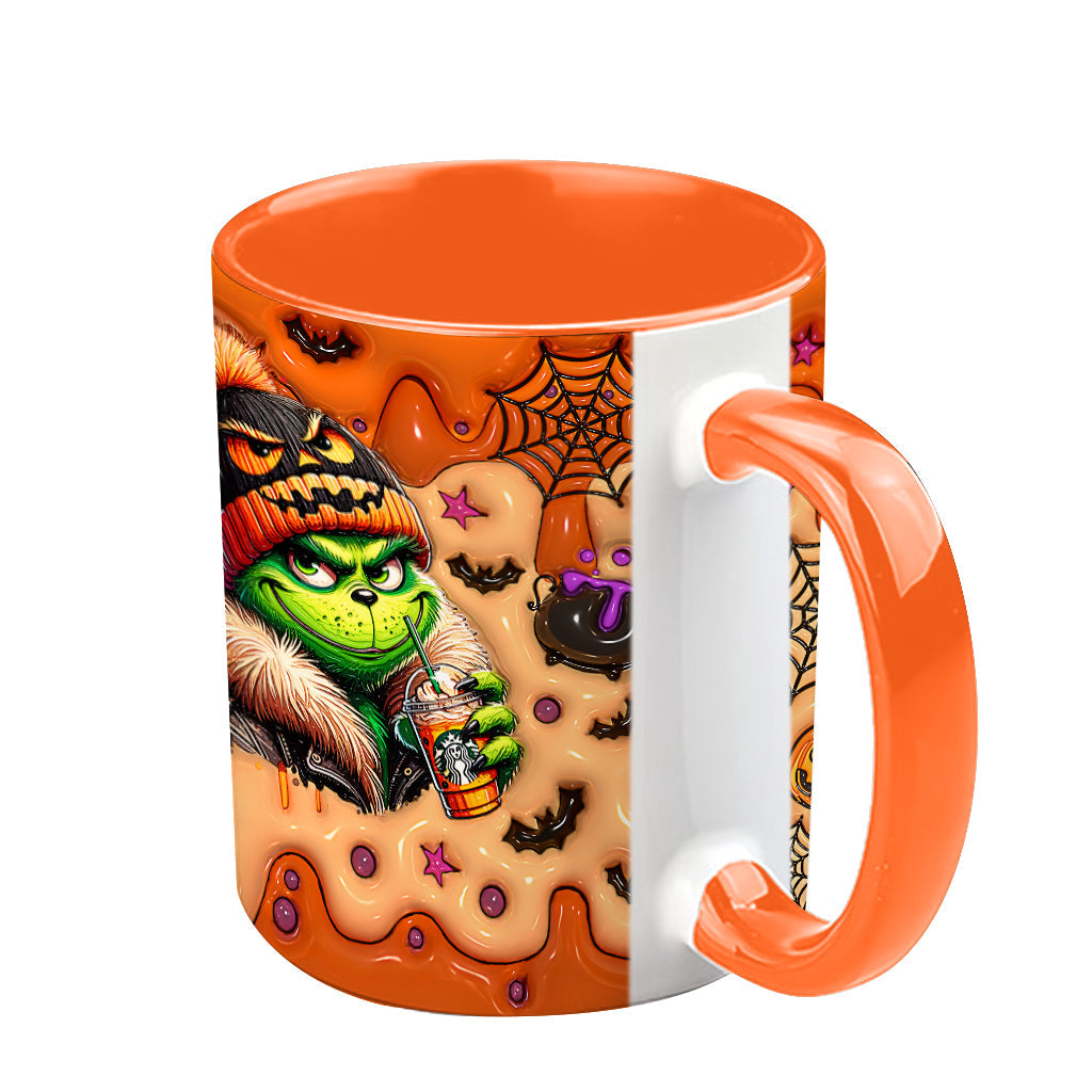 Personalized Halloween Grinch Accent Mug Custom Name Gift Accent Mug GradoCreations