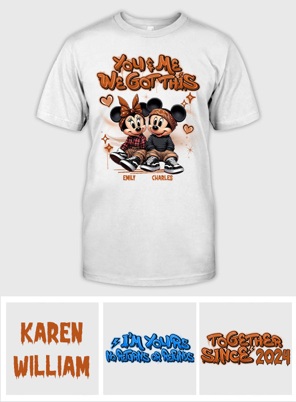 Personalized Couples Mouse T-shirt & Hoodie with Custom Names for Engagement or Anniversary T-shirt & Hoodie GradoCreations