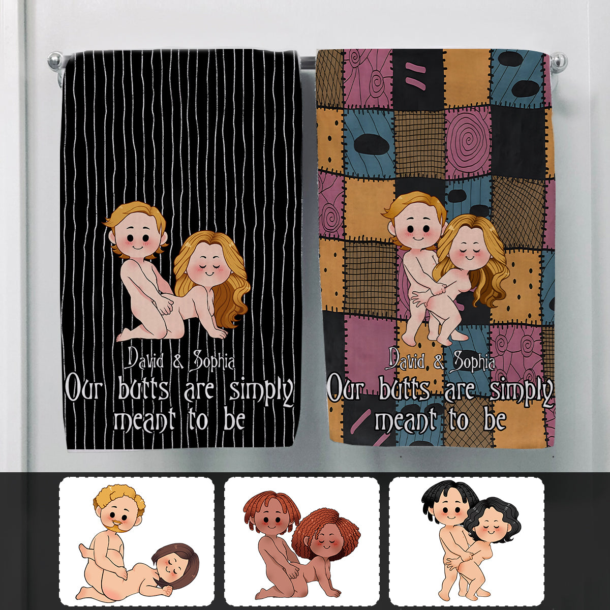 Personalized Couple Towel Our Butts Are Simply Meant to Be Gift for Valentine's Day Towel GradoCreations