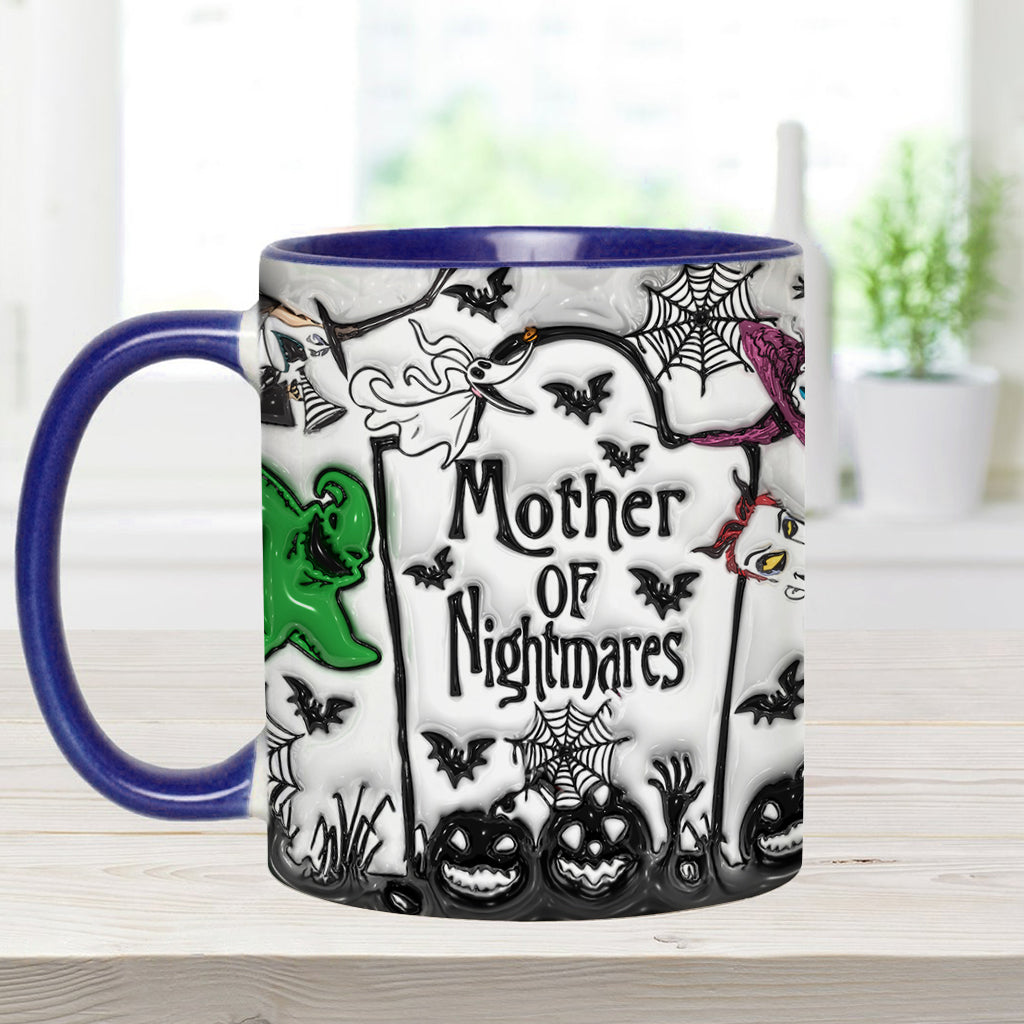 Personalized Nightmare Accent Mug with Custom Names for Mom Accent Mug GradoCreations
