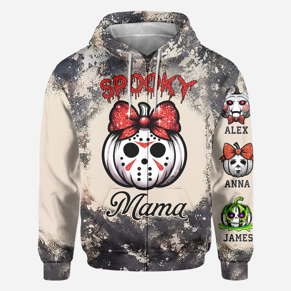 Personalized Spooky Mama All Over Shirt for Mom | Custom Name Gift All Over Shirt GradoCreations