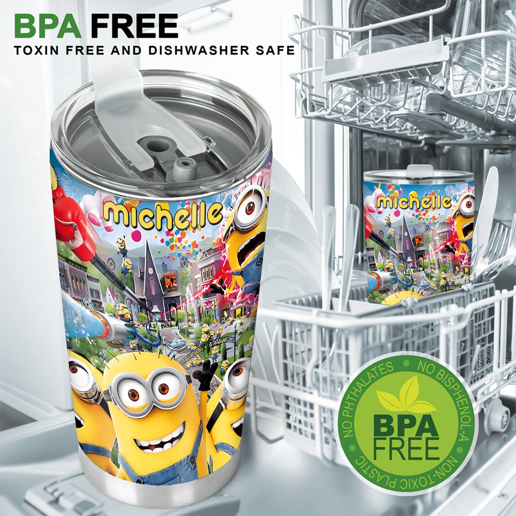 Personalized Fun Tumbler with Minions Custom Design Gift for Kids Tumbler GradoCreations