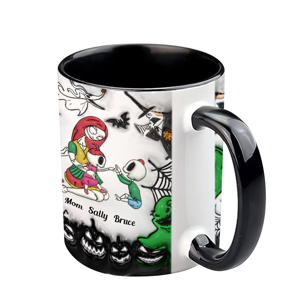 Personalized Nightmare Accent Mug with Custom Names for Mom Accent Mug GradoCreations