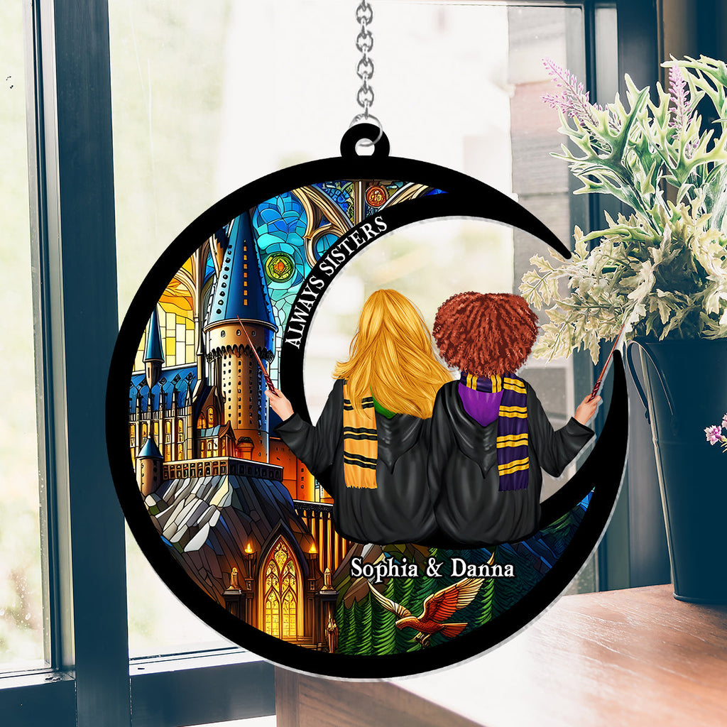 Personalized Always Sisters Suncatcher Ornament Gift for Besties Window Hanging Suncatcher Ornament GradoCreations