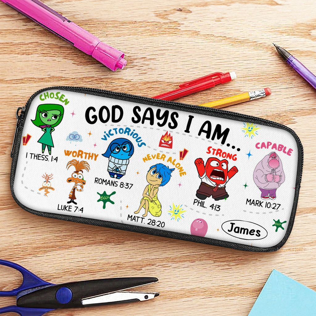 Personalized God Says I Am Pencil Case with Custom Name Gift for Kids Pencil Case GradoCreations