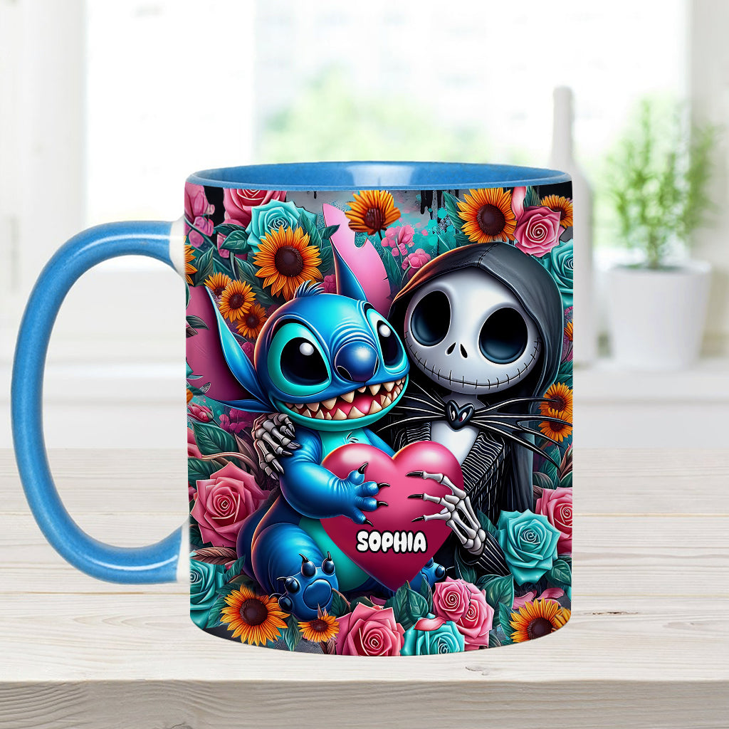 Personalized Nightmare Accent Mug Custom Name Gift for Halloween Accent Mug GradoCreations