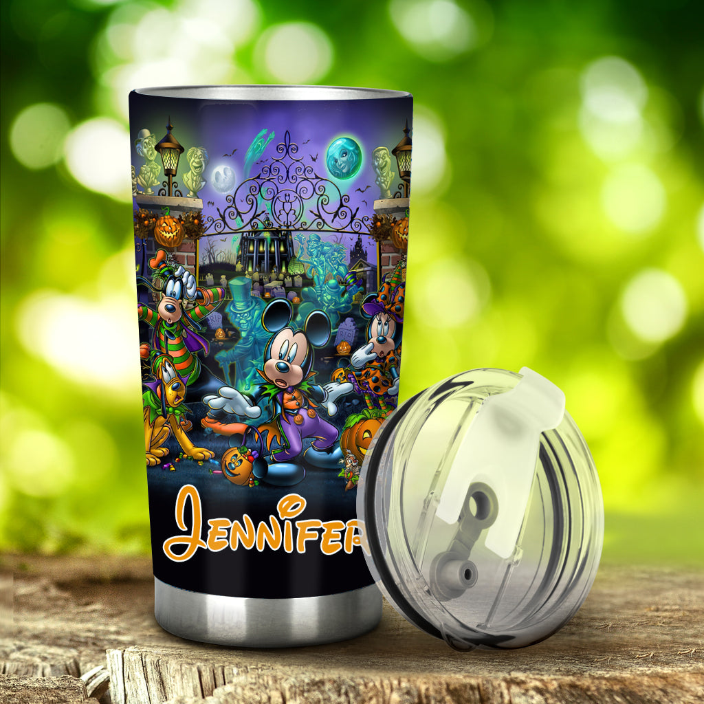 Personalized Halloween Mouse Tumbler with Custom Name Gift Tumbler GradoCreations