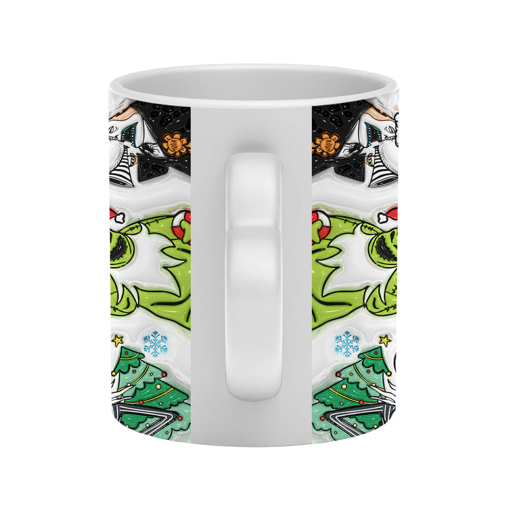 Personalized Nightmare Before Christmas Mug with Heart Handle Heart Handle Mug GradoCreations