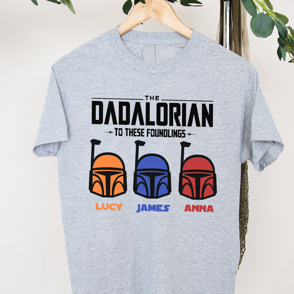 Personalized Dadalorian T-Shirt & Hoodie Gift for Dad | Custom Family Names T-shirt & Hoodie GradoCreations