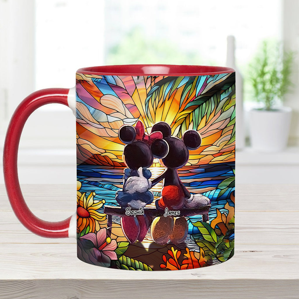 Personalized Sunset Accent Mug Custom Name Gift for Couples Accent Mug GradoCreations