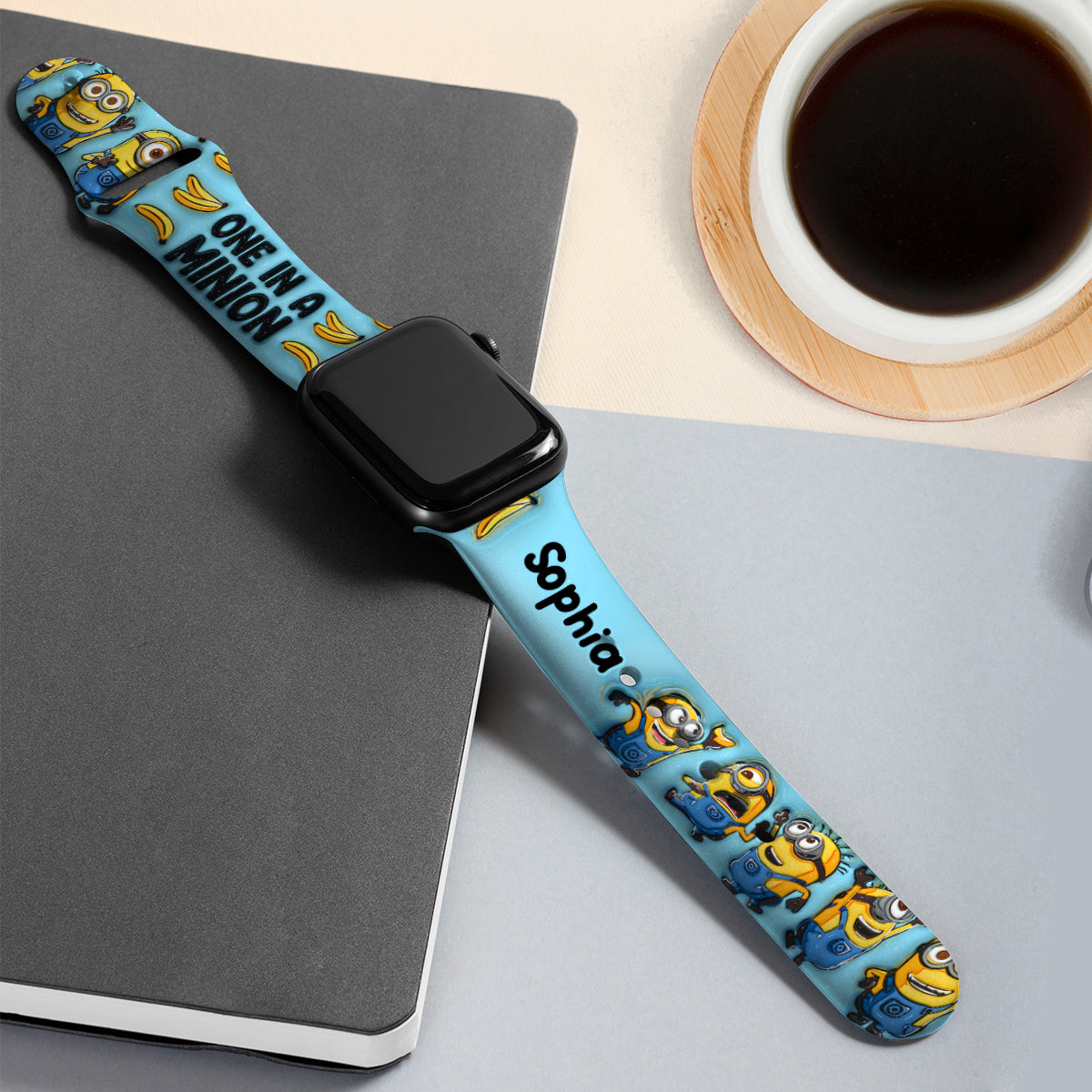 Personalized Silicone Apple Watch Band One In A Minion Gift Apple Watch Band GradoCreations
