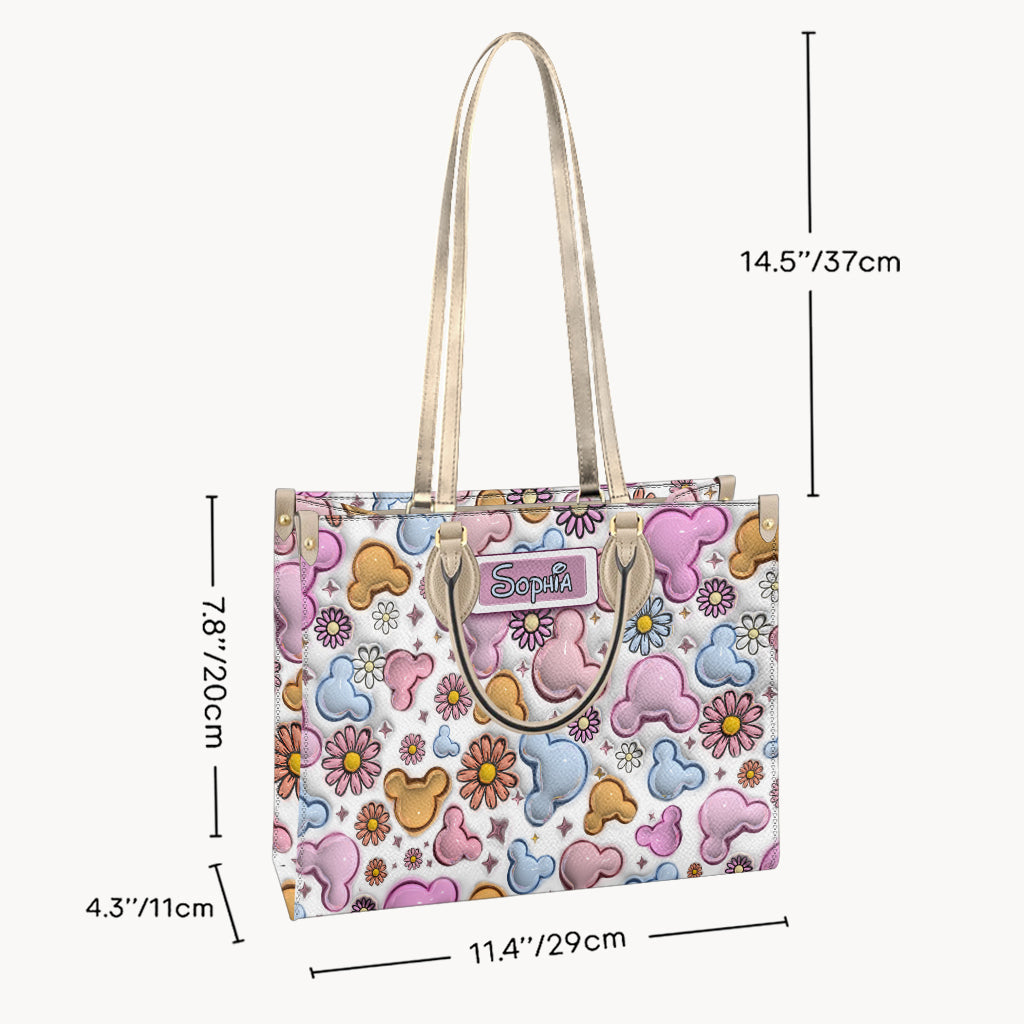 Personalized Leather Handbag with Disney Design for Her Leather Handbag GradoCreations