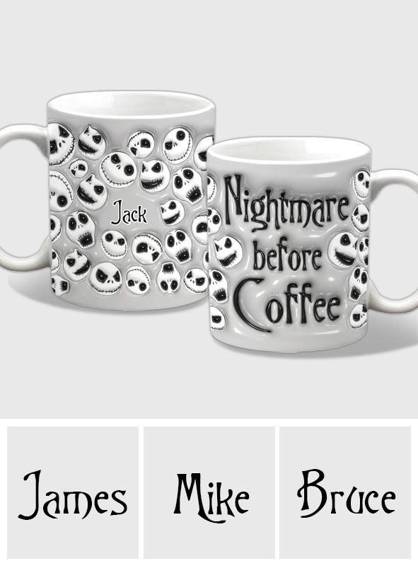 Personalized Nightmare Before Coffee Mug with Custom Name Mug GradoCreations