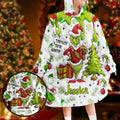 Personalized Grinchmas Blanket Hoodie Gift for Kids - Cozy Holiday Apparel Blanket Hoodie GradoCreations