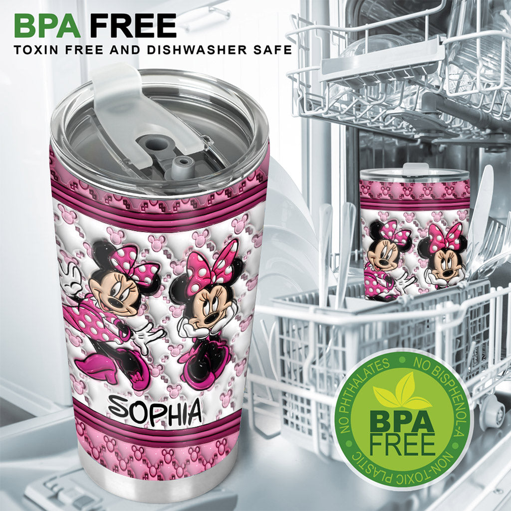 Personalized Pink Minnie Mouse Tumbler with Custom Name - Birthday Gift Tumbler GradoCreations