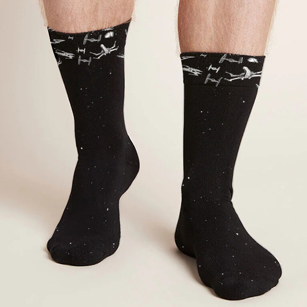 Personalized Grandfather Socks with Custom Names Star Wars Gift Socks GradoCreations
