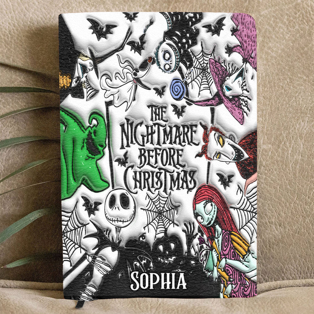 Personalized Nightmare Before Christmas Leather Journal Gift Leather Journal GradoCreations
