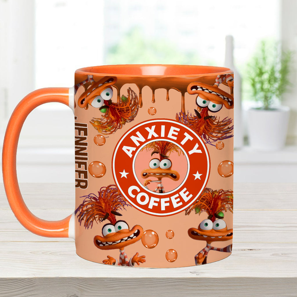 Personalized Accent Mug Custom Name Anxiety Coffee Gift Accent Mug GradoCreations