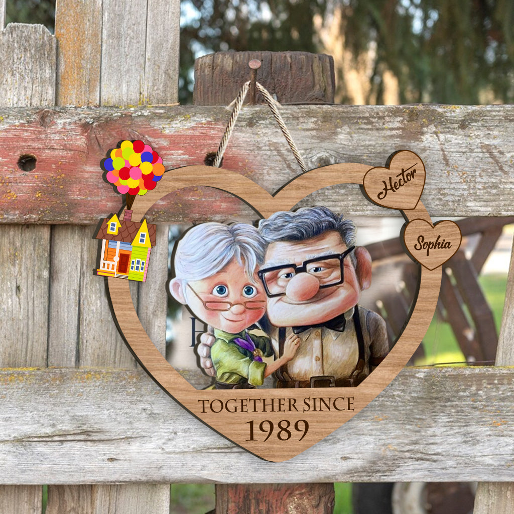 Personalized Heart-Shaped Wood Sign Custom Couple Gift Wood Sign GradoCreations