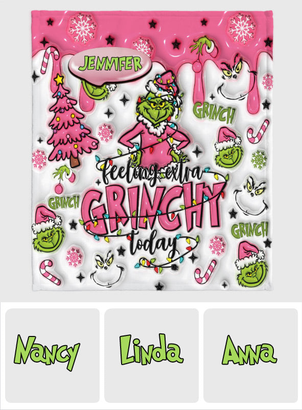 Personalized Grinchy Blanket Custom Name Christmas Gift Blanket GradoCreations