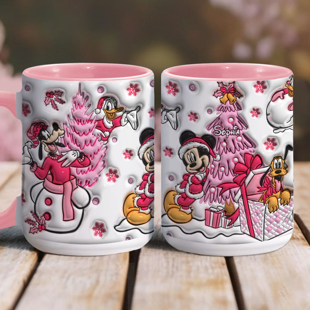 Personalized Christmas Mouse Accent Mug Custom Name Gift Accent Mug GradoCreations