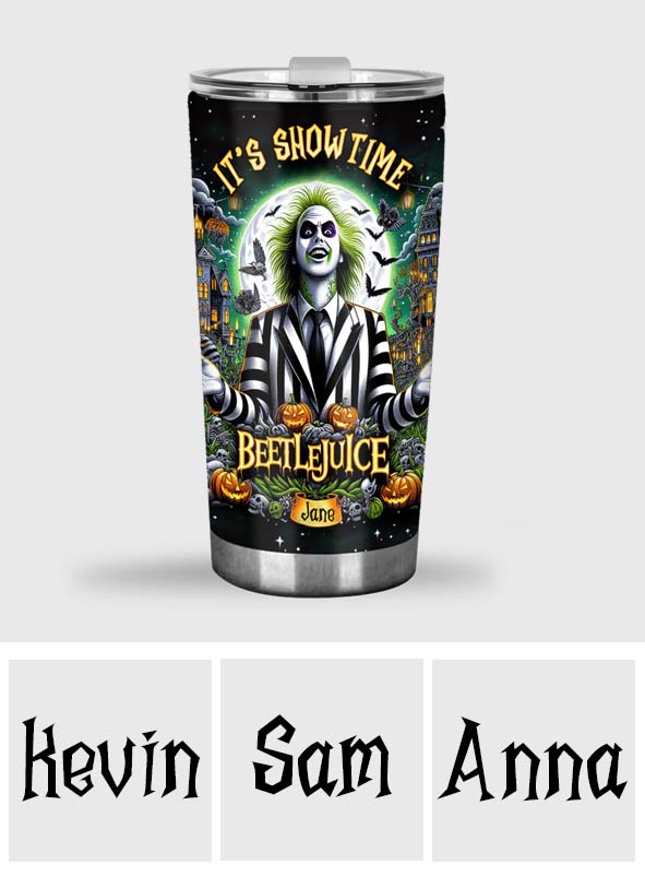 Personalized Halloween Tumbler Custom Name Gift for Beetlejuice Fan Tumbler GradoCreations