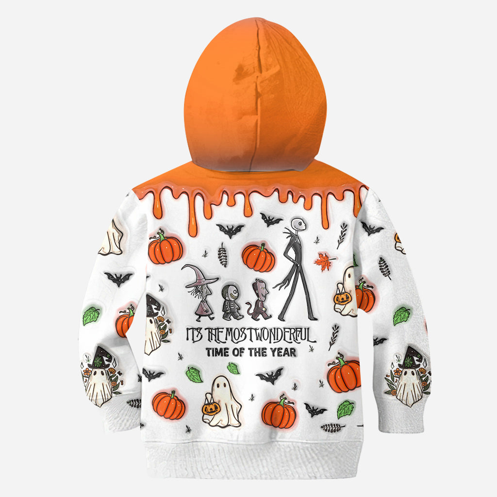 Personalized Autumn Skeleton All Over Shirt Custom Name Halloween Gift All Over Shirt GradoCreations
