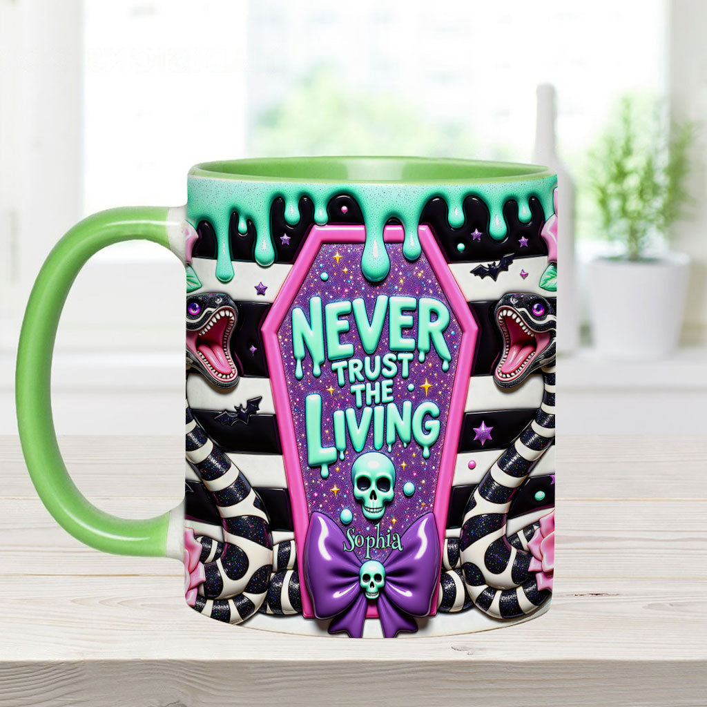 Personalized Accent Mug Never Trust The Living Gift for Couple Accent Mug GradoCreations